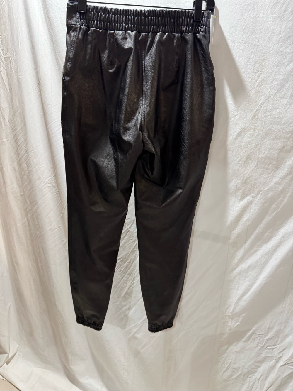 Spanx Women’s Faux Leather High-Waist Jogger Pants - Black - Picture 4 of 6